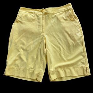 Women's IZOD Yellow Bermuda Golf Shorts Size 8